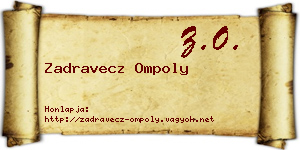 Zadravecz Ompoly névjegykártya